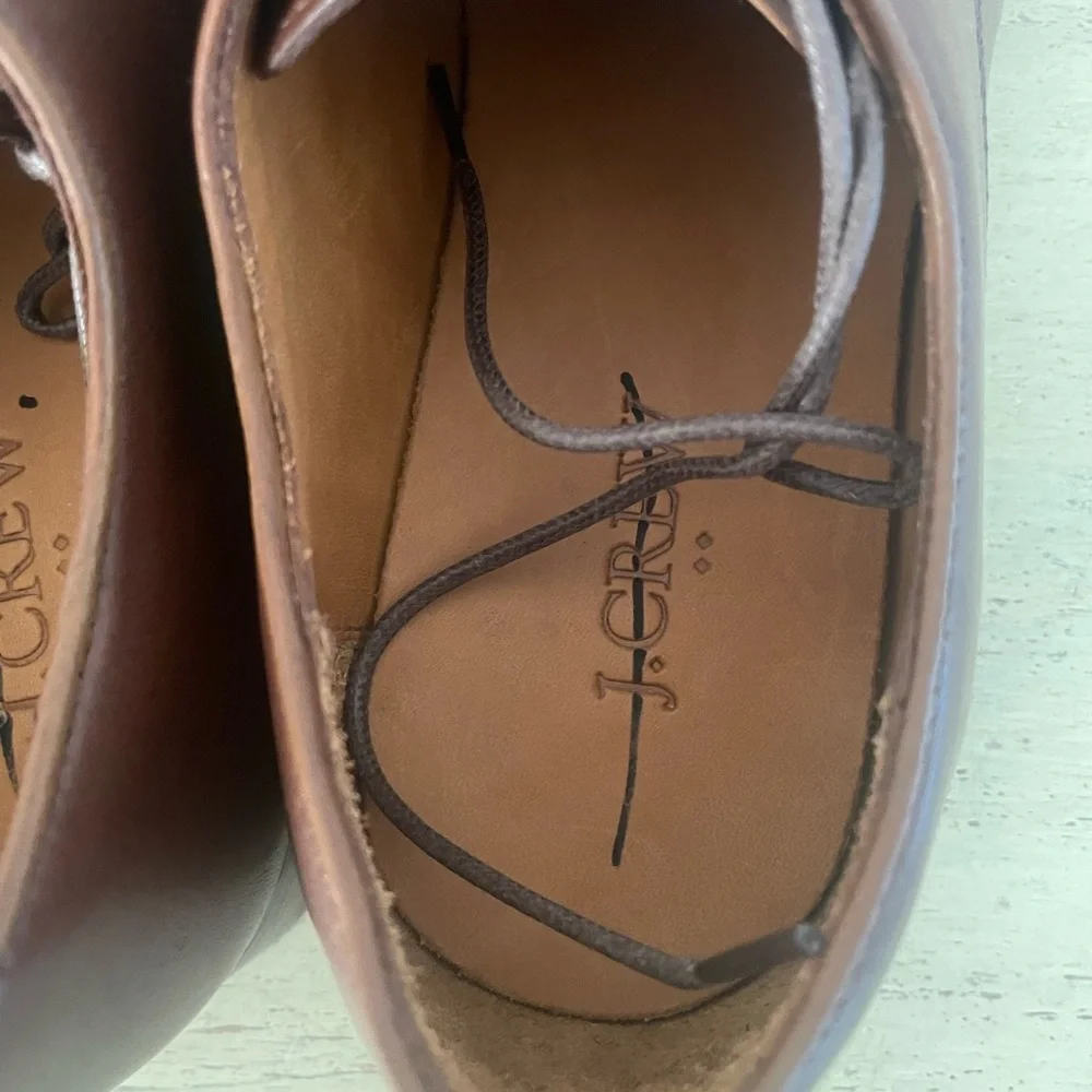 J. CREW‎ Leather cap-toe derby shoes in Brown Size 8.5 M NWOB $228 BS113